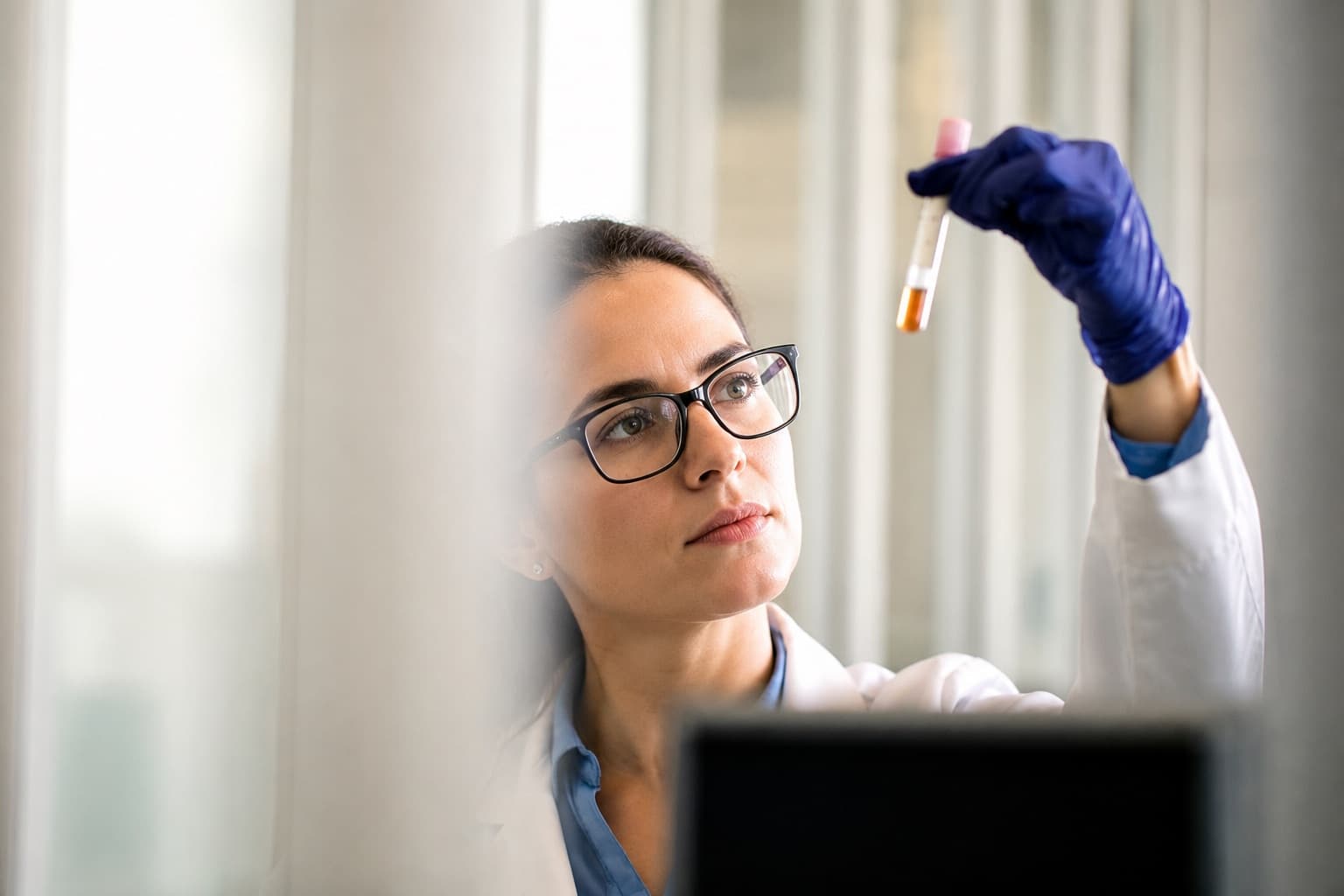 A clinician reviewing care with a patient during an at-home visit